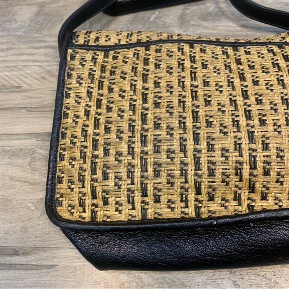 Carlos Falchi Multi Media Straw Flap Over Crossbody Bag - Picture 11 of 11